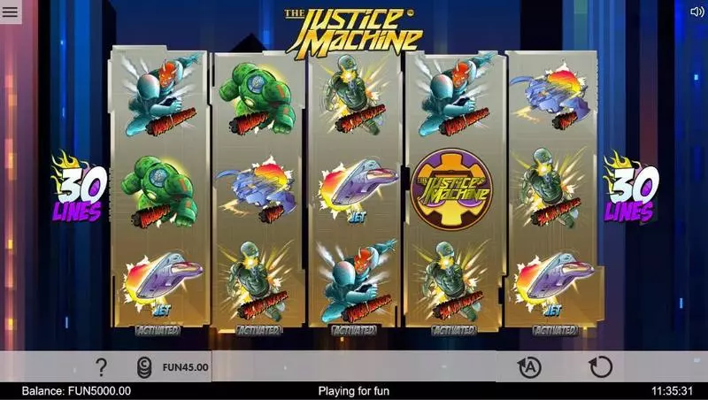 Justice Machine 1x2 Gaming Slots - Main Screen Reels