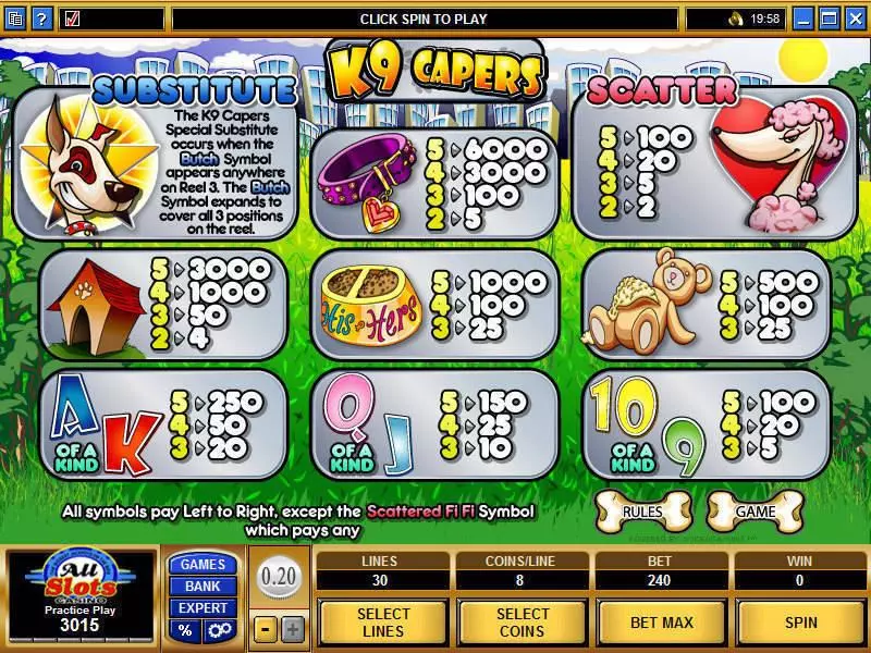 K9 Capers Microgaming Slots - Info and Rules