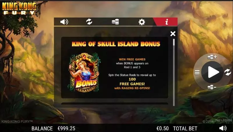 King Kong Fury  NextGen Gaming Slots - Info and Rules