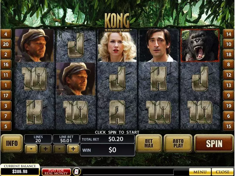 King Kong PlayTech Slots - Main Screen Reels