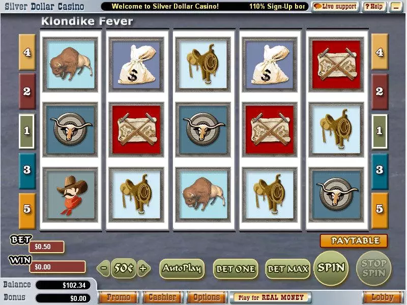 Klondike Fever Vegas Technology Slots - Main Screen Reels
