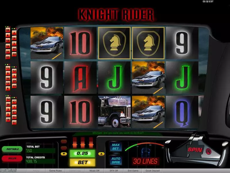 Knight Rider bwin.party Slots - Main Screen Reels