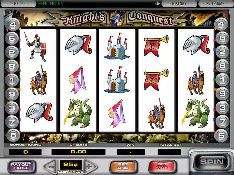 Knight's Conquest DGS Slots - Main Screen Reels