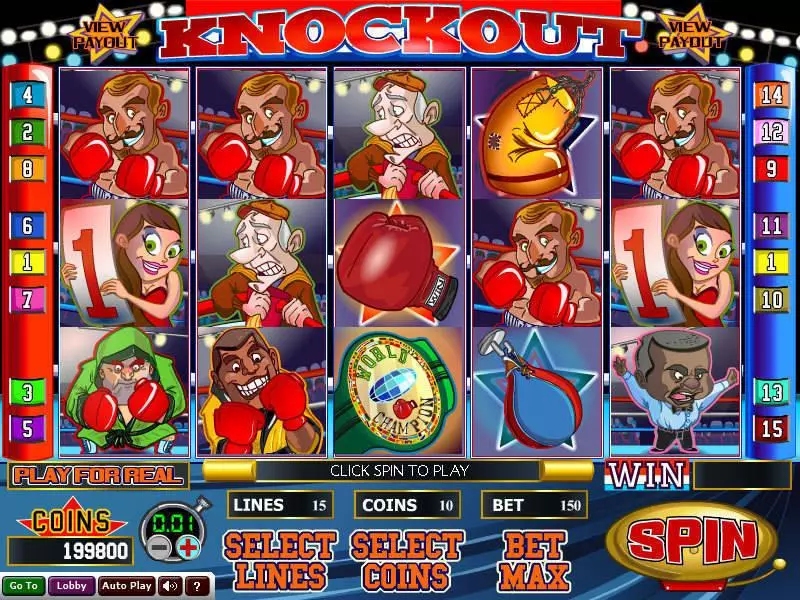 Knockout Wizard Gaming Slots - Main Screen Reels