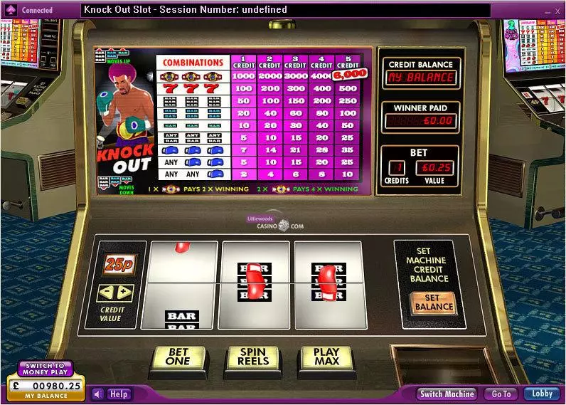 KnockOut 888 Slots - Main Screen Reels