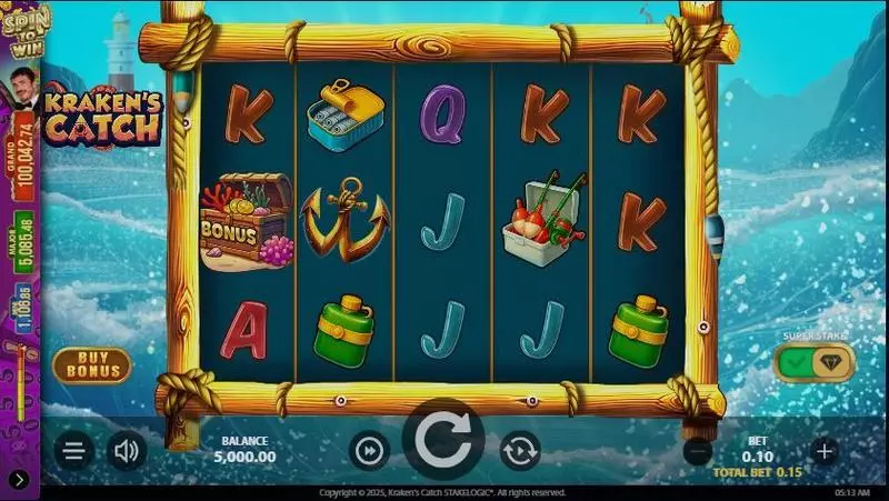Kraken’s Catch StakeLogic Slots - Main Screen Reels