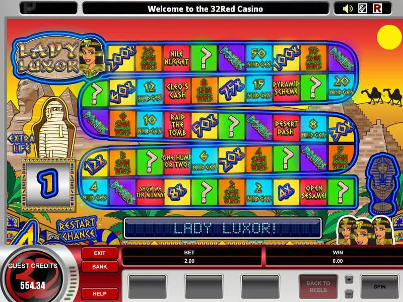 Lady Luxor Microgaming Slots - Bonus 1
