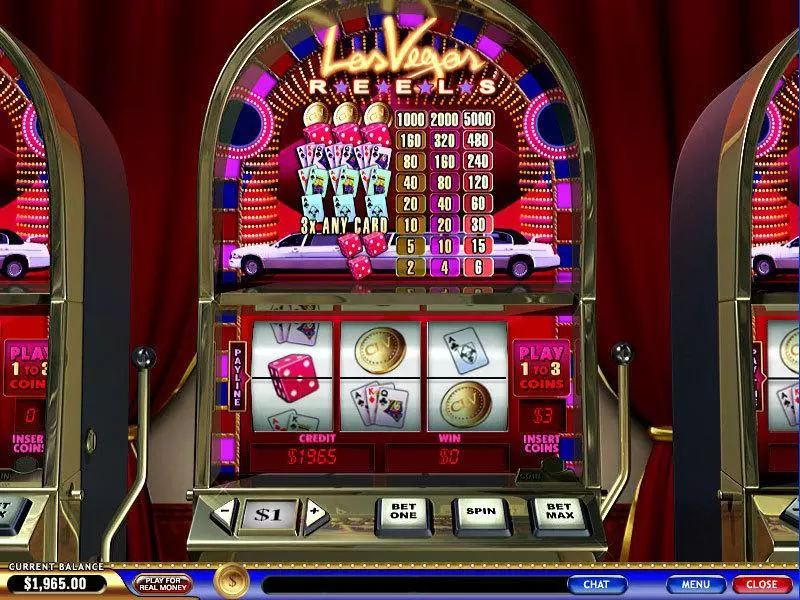 Las Vegas Reels PlayTech Slots - Main Screen Reels