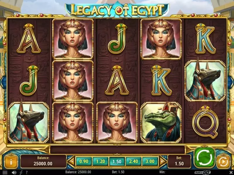 Legacy of Egypt Play'n GO Slots - Main Screen Reels