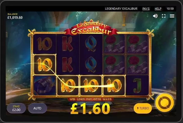Legendary Excalibur Red Tiger Gaming Slots - Winning Screenshot