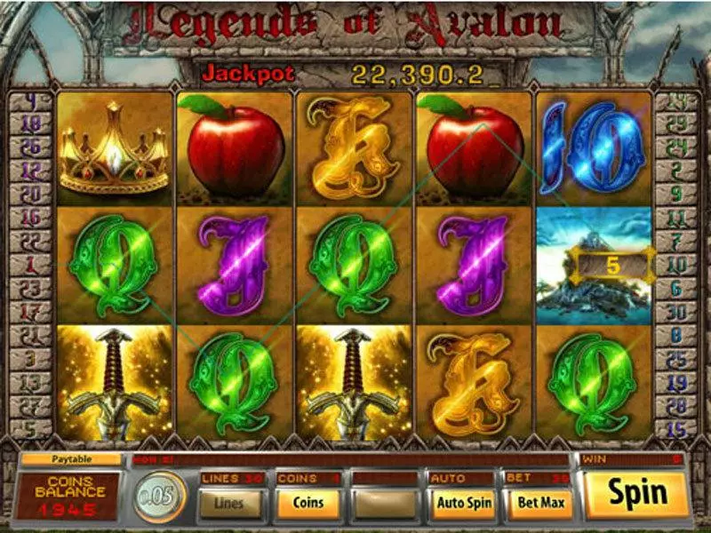 Legends of Avalon Saucify Slots - Main Screen Reels