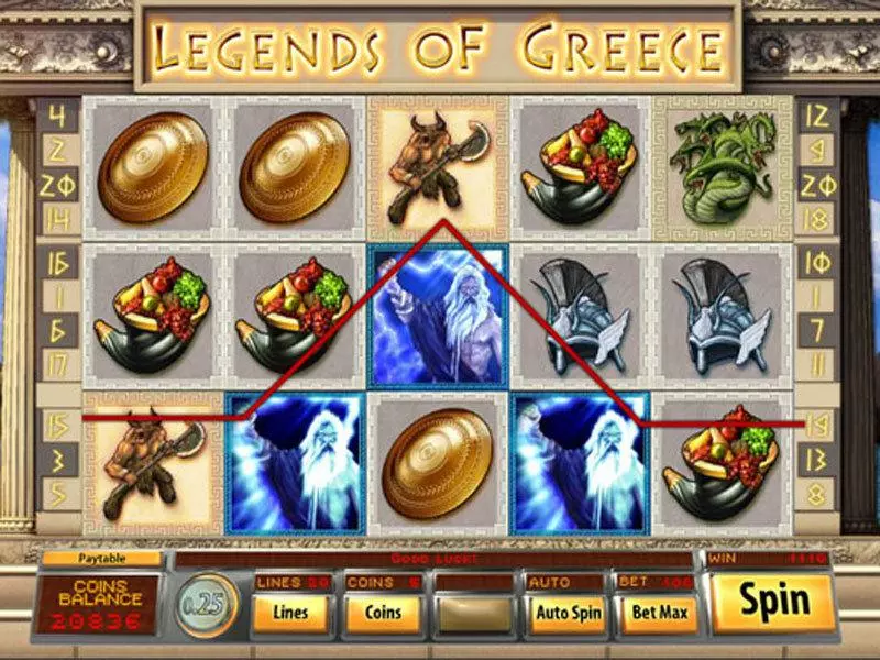 Legends of Greece Saucify Slots - Main Screen Reels