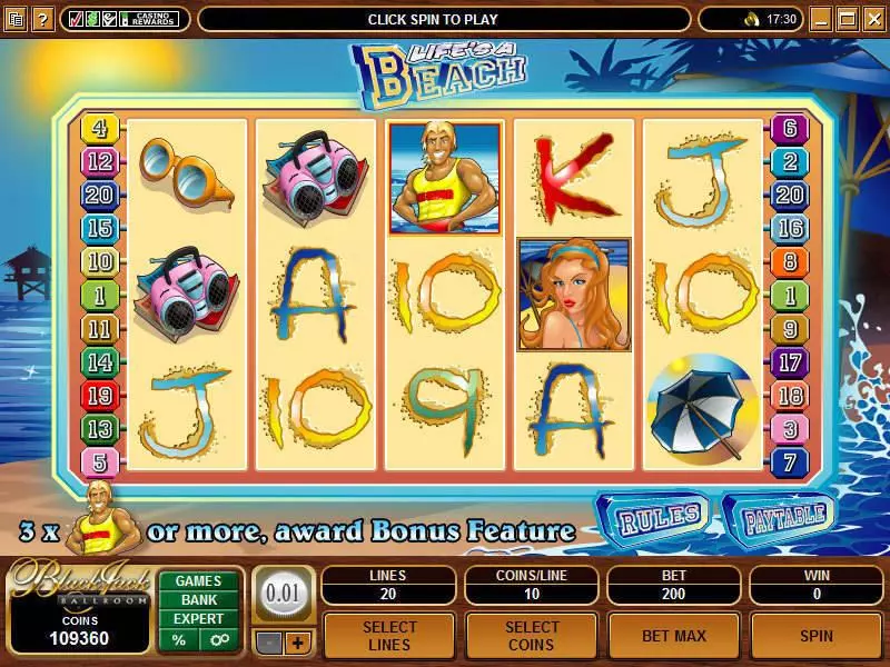 Lifes a Beach Microgaming Slots - Main Screen Reels