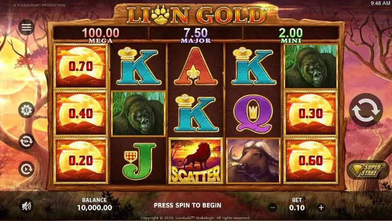 Lionn Gold StakeLogic Slots - Main Screen Reels