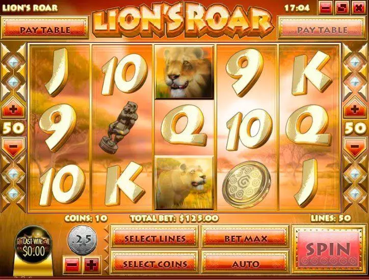 Lion's Roar Rival Slots - Main Screen Reels