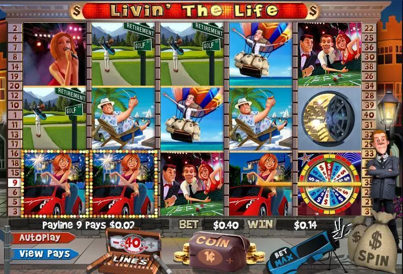 Livin The Life WGS Technology Slots - Main Screen Reels
