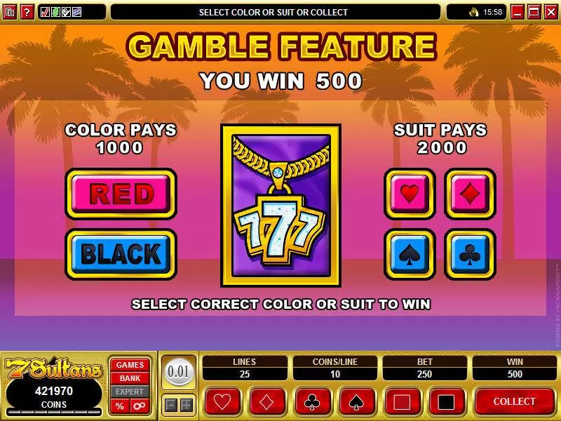 Loaded Microgaming Slots - Gamble Screen