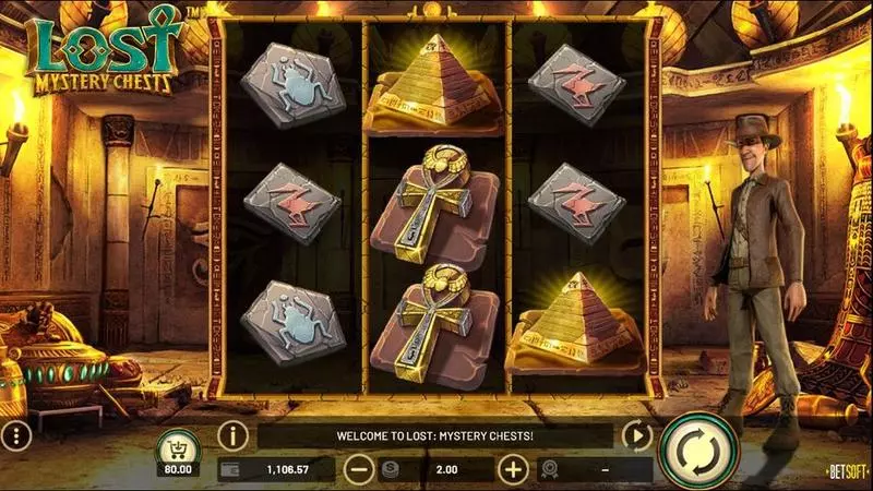 Lost Mystery Chests BetSoft Slots - Main Screen Reels