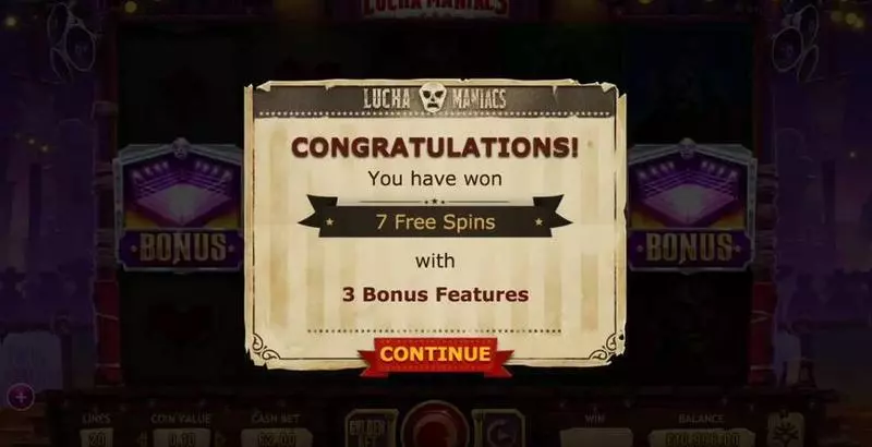 Lucha Maniacs Yggdrasil Slots - Free Spins Feature
