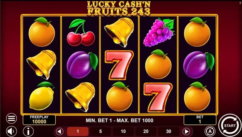 LUCKY CASH'N FRUITS 243 1Spin4Win Slots - Main Screen Reels