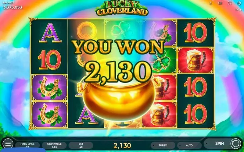 Lucky Cloverland Endorphina Slots - Winning Screenshot