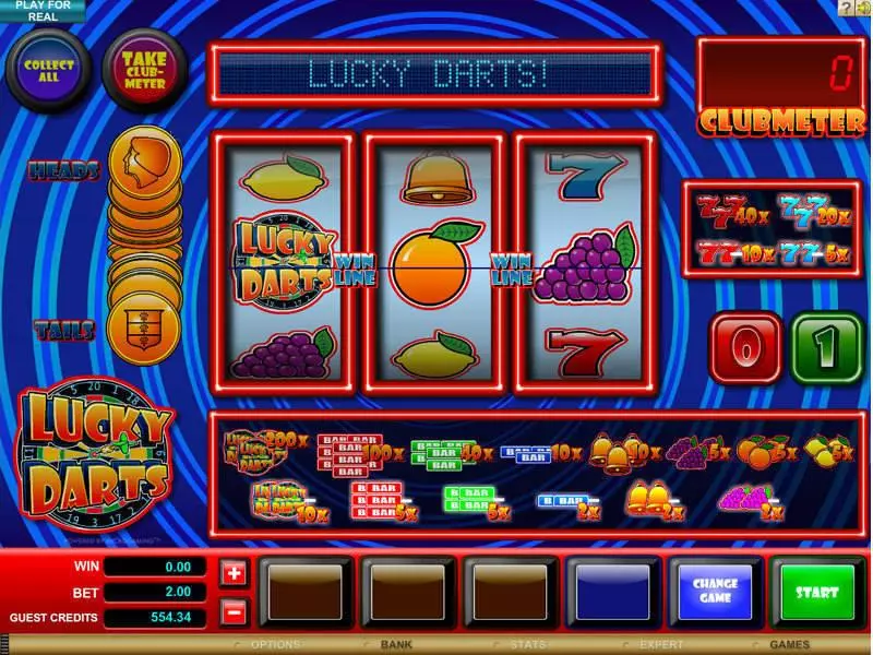 Lucky Darts Microgaming Slots - Main Screen Reels