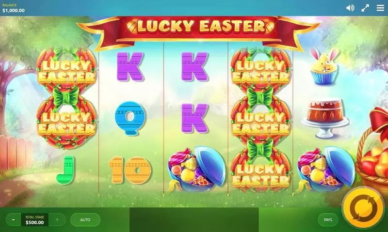 Lucky Easter Red Tiger Gaming Slots - Main Screen Reels