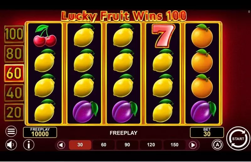LUCKY FRUIT WINS 100 1Spin4Win Slots - Main Screen Reels