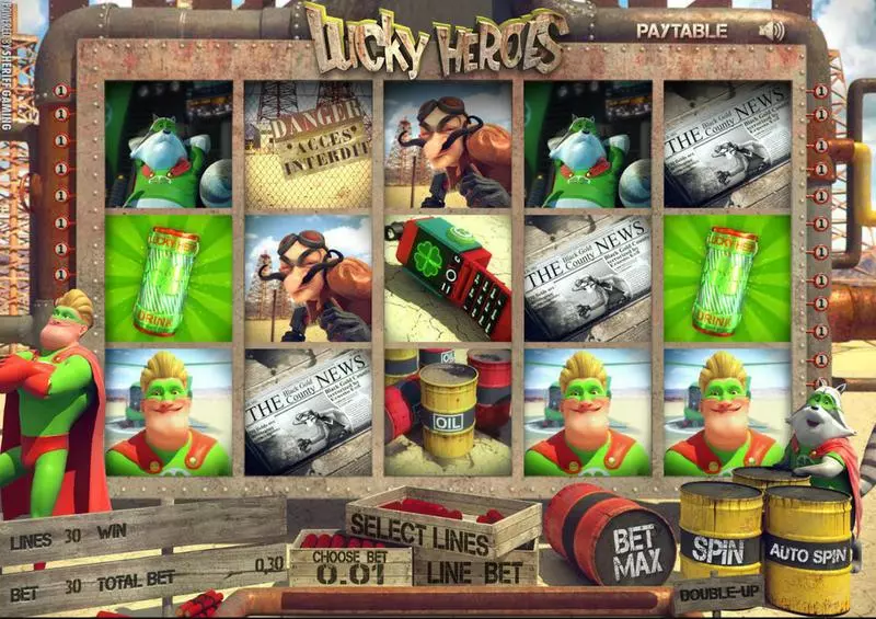 Lucky Heroes Sheriff Gaming Slots - Main Screen Reels
