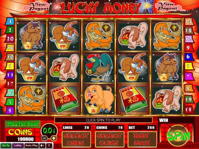 Lucky Money Wizard Gaming Slots - Main Screen Reels