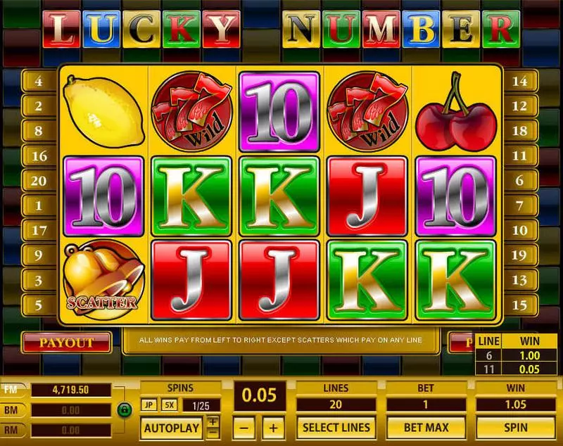 Lucky Number Topgame Slots - Main Screen Reels
