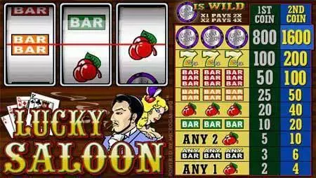 Lucky Saloon Microgaming Slots - Main Screen Reels