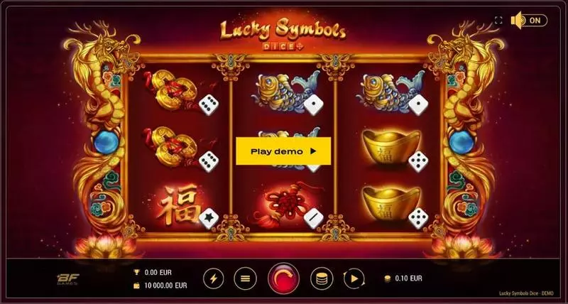 Lucky Symbols Dice BF Games Slots - Main Screen Reels