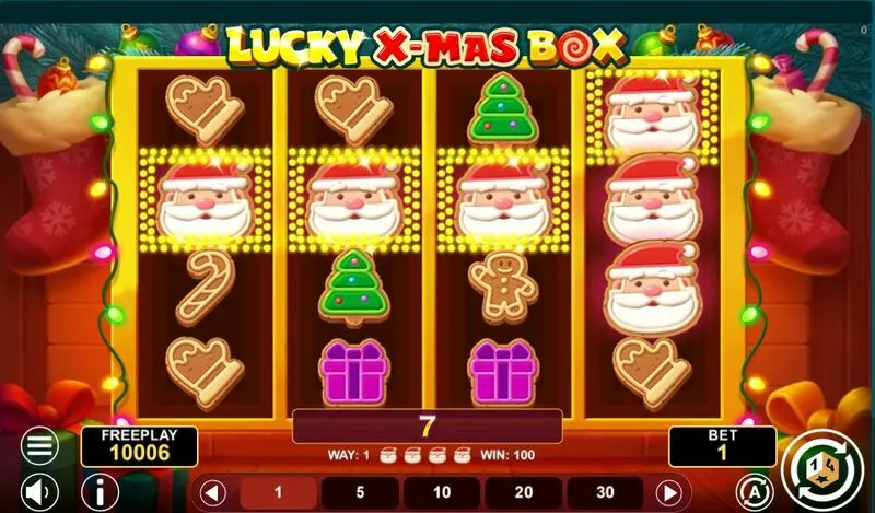 Lucky Xmas Box 1Spin4Win Slots - Main Screen ReelsWinning Screenshot