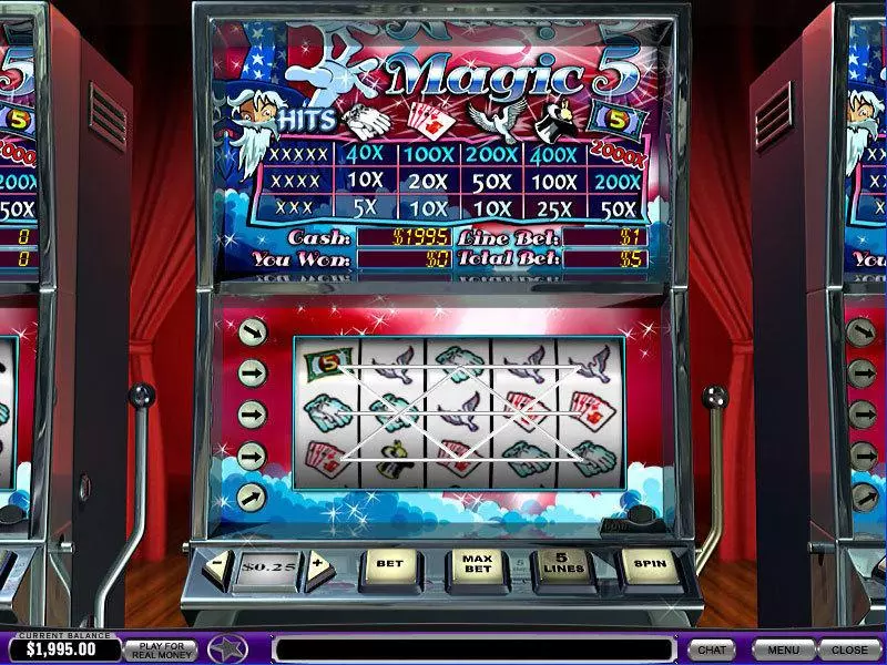 Magic 5 PlayTech Slots - Main Screen Reels