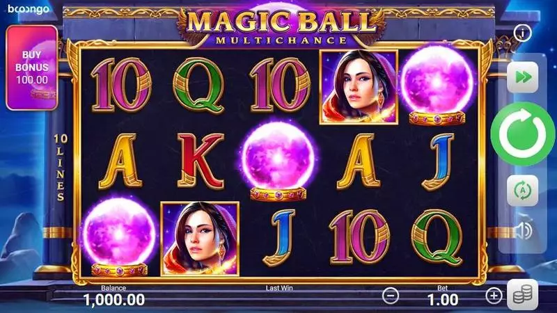 Magic Ball Multichance Booongo Slots - Main Screen Reels