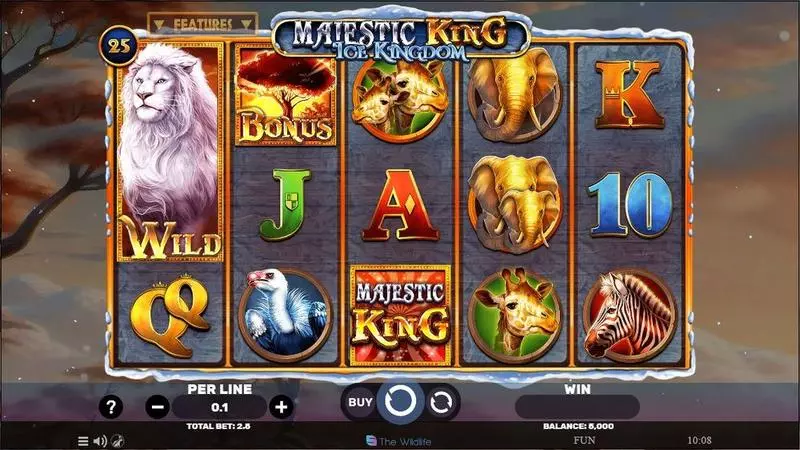 Majestic King- Ice Kingdom Spinomenal Slots - Main Screen Reels