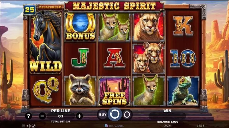 Majestic Spirit Spinomenal Slots - Main Screen Reels