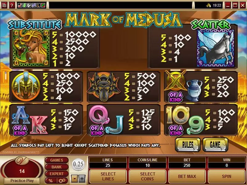 Mark of Medusa Microgaming Slots - Info and Rules
