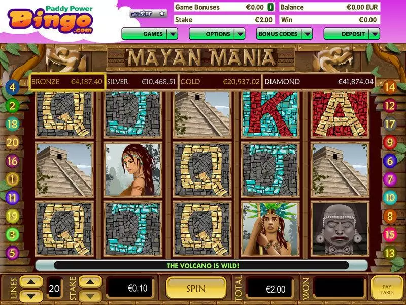 Mayan Mania Virtue Fusion Slots - Main Screen Reels