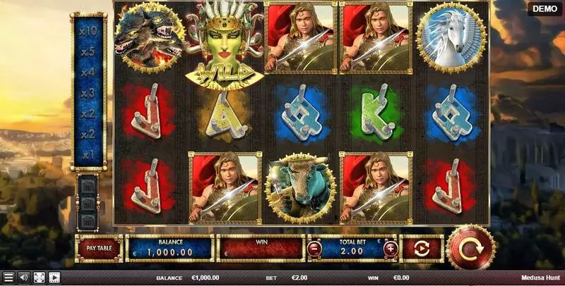 Medusa Hunt Red Rake Gaming Slots - Main Screen Reels