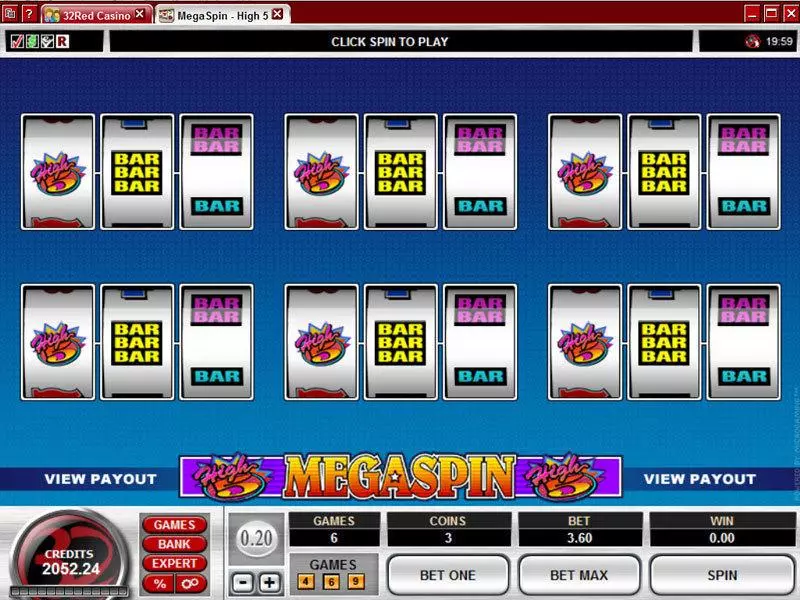 Mega Spin - High 5 Microgaming Slots - Main Screen Reels
