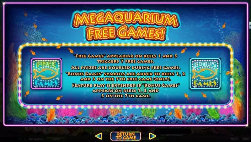 Megaquarium RTG Slots - Info and Rules