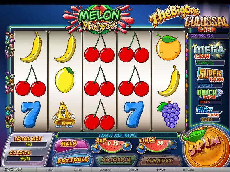 Melon Madness bwin.party Slots - Main Screen Reels