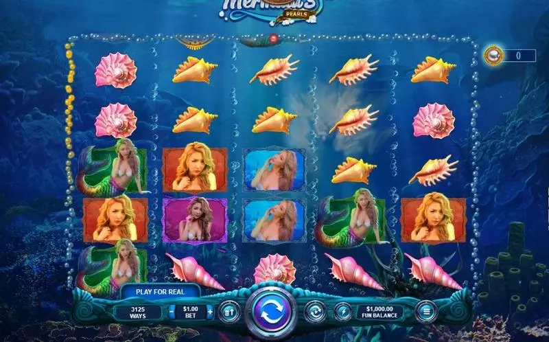 Mermaid's Pearls RTG Slots - Main Screen Reels