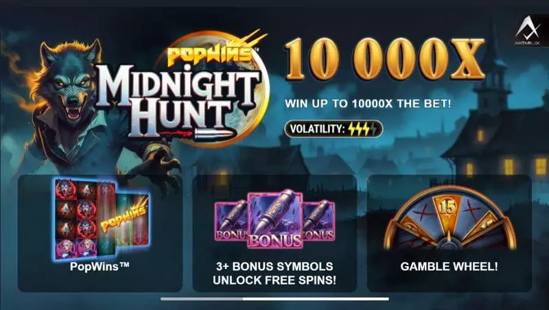Midnight Hunt AvatarUX Slots - Introduction Screen