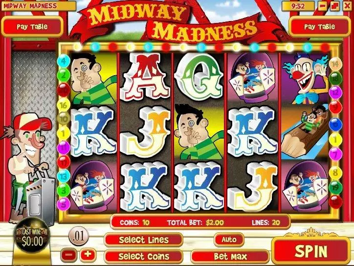 Midway Madness Rival Slots - Main Screen Reels