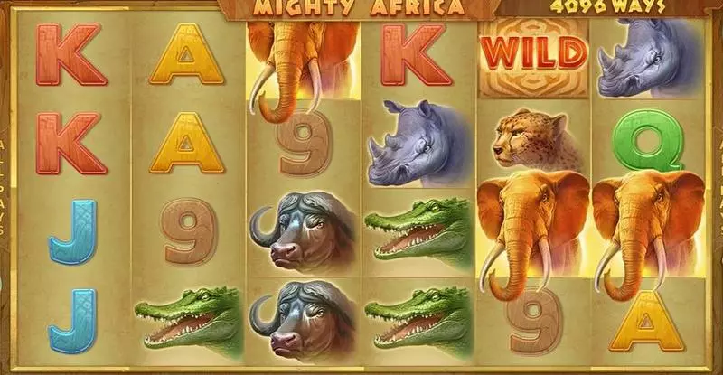 Mighty Africa Playson Slots - Main Screen Reels