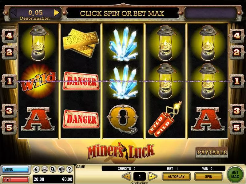 Miner's Luck GTECH Slots - Main Screen Reels