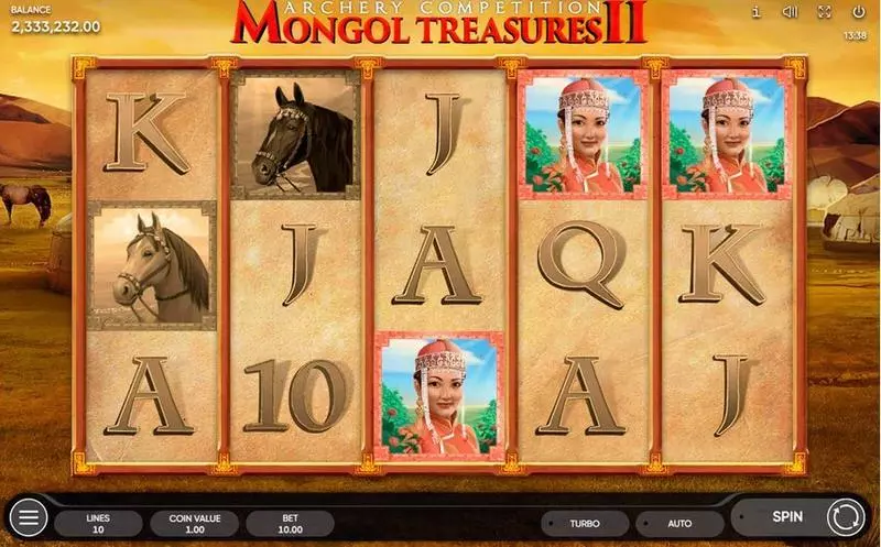 Mongol Treasures II: Archery Competition Endorphina Slots - Main Screen Reels